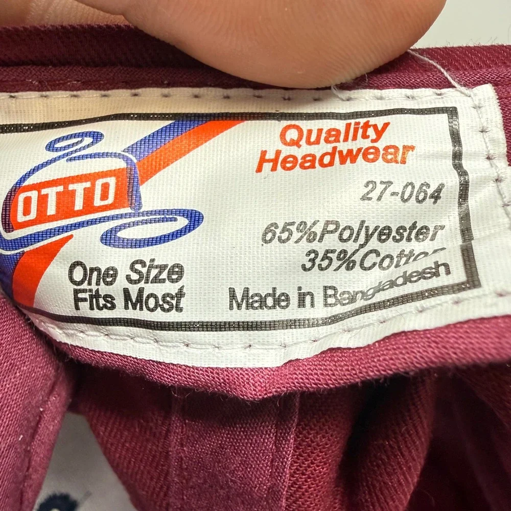 Vintage Otto RF Chamberland Inc St Agatha ME Trucking Snapback Hat Maroon Navy